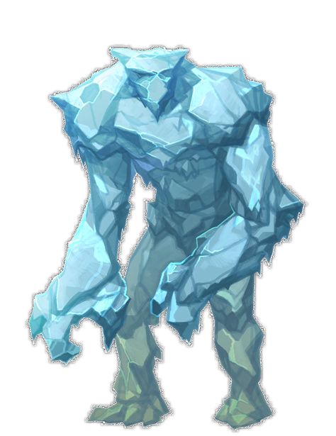 Ice Golem Fantasy Art, Ice Golem, Stone Monster, Ice Elemental, Ice Drawing, Ice Monster, Elder Scrolls Art, Red Knight, D D Monsters