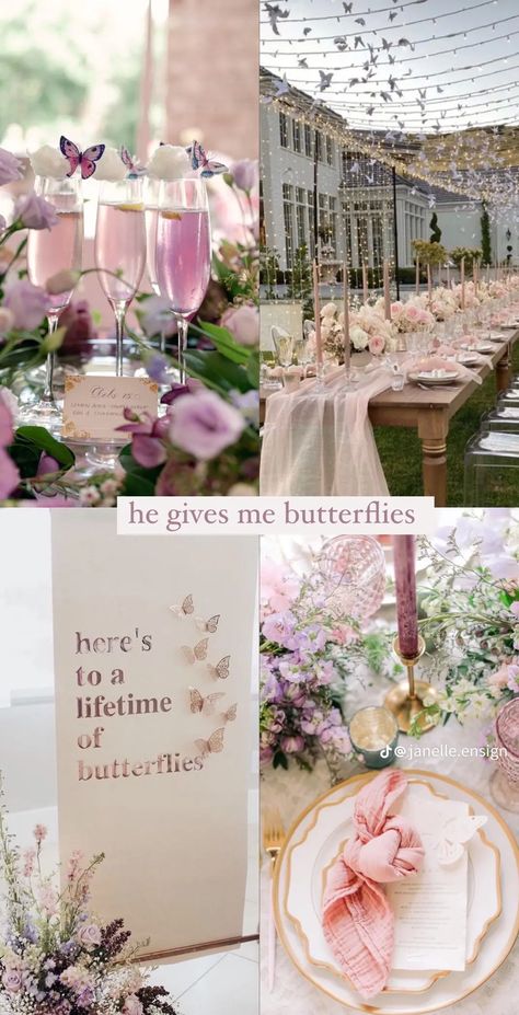 He Gives Me Butterflies, Butterfly Tea Party, Gives Me Butterflies, Bachelorette Party Planner, Butterfly Wedding Theme, Engagement Themes, Bridal Shower Inspo, Bridal Shower Decorations Diy, Bridal Theme