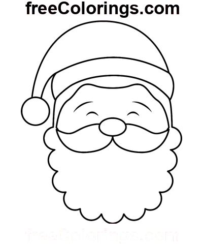 Santa Claus Face – Coloring Pages and Books in PDF Santa Faces To Paint, Face Coloring Pages, Face Coloring, Santa Claus Face, Christmas Tattoo, Rosy Cheeks, White Beard, Santa Face, High Resolution Picture