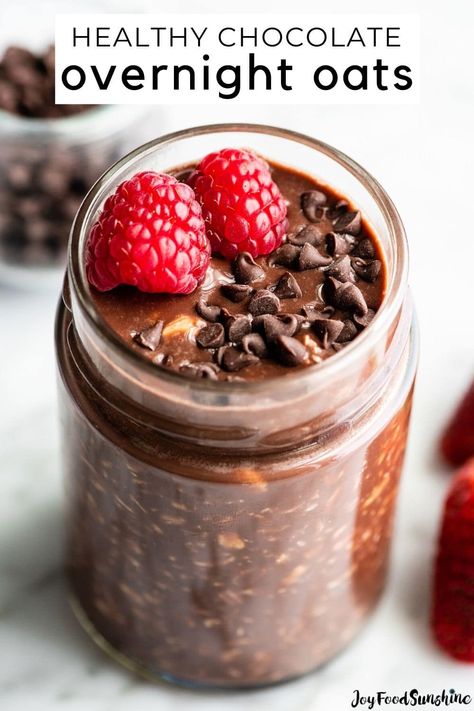 Healthy Dairy Free Overnight Oats, Overnight Oats Healthy Chocolate Chip, Breakfast Oats Overnight Healthy, Fudgy Overnight Oats, Thick Overnight Oats Recipe, Overnight Chocolate Chip Oats, Chocolate Almond Milk Overnight Oats, Chocolate Espresso Overnight Oats, Coco Overnight Oats