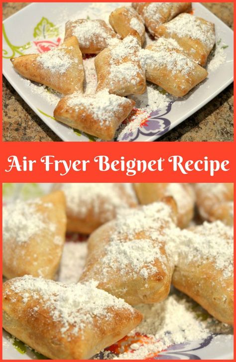 Air Fryer Beignet Recipe: New Orleans Beignets - Guide 4 Moms Air Fryer Binet, Air Fried Beignets, Air Fryer Beniegts Recipe, Air Fryer Cake Mix Recipes, Instant Vortex Air Fryer Recipes, New Orleans Beignets Recipe, Ninja Air Fryer Recipes, New Orleans Beignets, Ninja Foodi Recipes