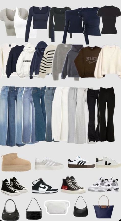 Uni Wardrobe, Sisters Outfits, Outfit Basics, Neat Casual Outfits, Minimal Wardrobe, Sister Outfits, Casual Preppy Outfits, Outfit Inspo Casual, Cute Lazy Day Outfits