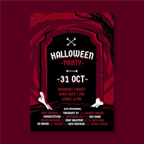 Halloween Pubmat, Halloween Party Poster, Party Poster, Free Vector Graphics, Haikyuu Anime, Halloween Design, Poster Template, Flat Design, Metal Wall Decor