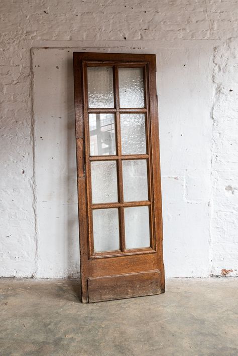 Extra Tall Glazed Hardwood Door #6161 - Retrouvius Salvaged Doors, Oak Door, Hardwood Doors, Reclaimed Oak, Oak Doors, Glazed Door, Architectural Salvage, Solid Oak, Pantry