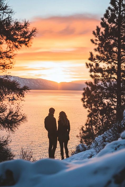 Escape to Lake Tahoe with your partner for a weekend of outdoor fun. Whether skiing in winter or boating in summer, Lake Tahoe offers year-round adventure for couples. 🏔🚤❄ #LakeTahoeRomance #CouplesAdventure #WeekendGetaway Lake Tahoe Aesthetic, Lake Tahoe Winter, Tahoe Winter, Couple Travel, Nevada Usa, Summer Lake, Travel Couple, Lake Tahoe, Outdoor Fun