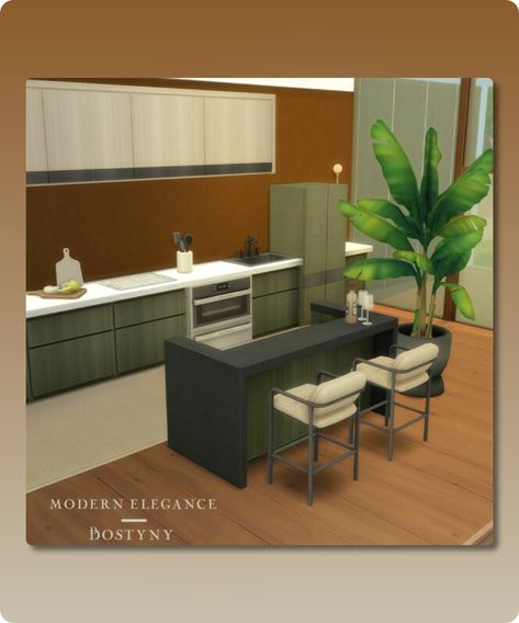 Sims 4 Furniture CC: Modern Elegance     Kitchen By Bostyny The Sims 4 Cc Kitchen Counter, Sims 4 Cc Cabinet, Sims 4 Cc Kitchen Counters, Sims 4 Cc Kitchen, Game Furniture, Sims 4 Furniture, Furniture Cc, Hall House, Sims 4 Cc Download