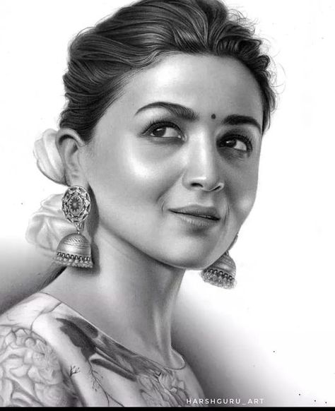 Alia Bhatt Drawing, Alia Bhatt Sketch, Hyper Realistic Drawings, Graphite Portraits, Artwork Reference, Pencil Sketch Portrait, Actors Illustration