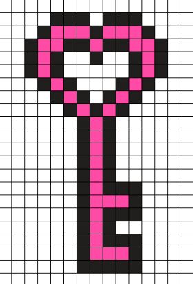 Tiny Pixel Art Templates, Key Pixel Art, Alpha Graph, Image Pixel Art, Pixel Art Background, Graph Paper Drawings, Easy Perler Beads Ideas, Hamma Beads, Easy Pixel Art