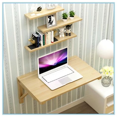 Study Table Ideas, Wall Mounted Folding Table, Fold Down Table, Study Table Designs, Table Foldable, Wall Mounted Table, Desk Study, Folding Walls, Desk Size