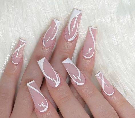 White Nails Design, Vip Nails, Instagram Luxury, Nude Nail Designs, Stylish Nails Designs, Edgy Nails, White Acrylic Nails, Nail Designs Glitter, Pink Acrylic Nails