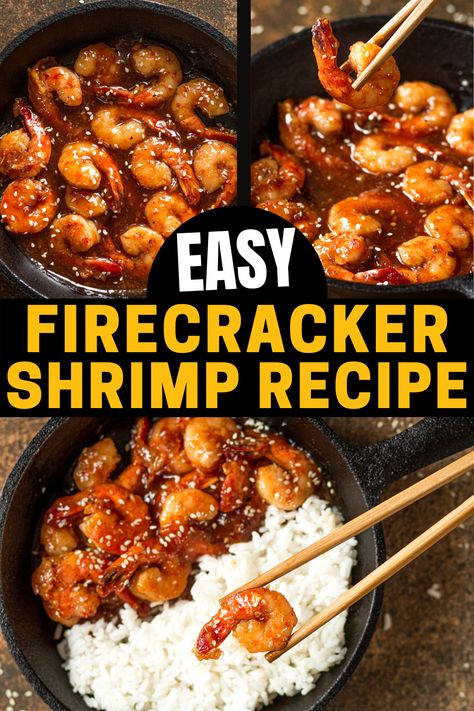 This Firecracker Shrimp is lightly breaded, crisped to perfection, and tossed in the best sweet and spicy firecracker sauce. And all of this deliciousness takes under 15 minutes to make! It is one of the best easy shrimp recipes for a quick and tasty dinner. Yummy Shrimp Recipes, Quick Shrimp Recipes, Firecracker Shrimp, Spicy Shrimp Recipes, Best Shrimp Recipes, Shrimp Appetizers, Shrimp Recipes Healthy, Shrimp Dinner, Shrimp Recipes For Dinner