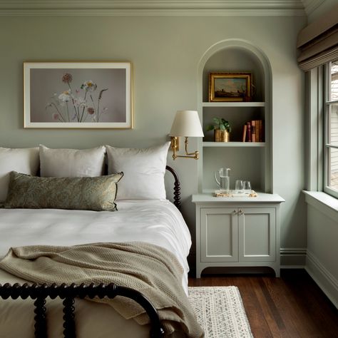 JHL Design | Hemenway House Farrow Ball Blue, Elegant Interior Design, Green Bedroom, Grey Paint Colors, Luxe Interiors, Bedroom Paint, Bedroom Green, Formal Living Rooms, Formal Living