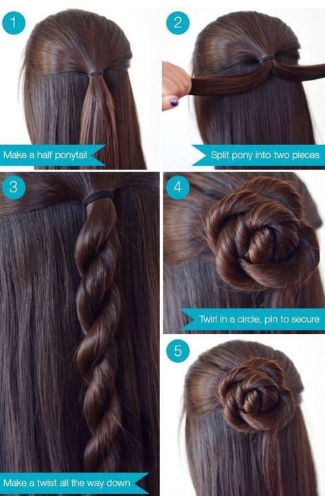 25 Easy Hairstyles for long hair | Cuded Dunner Wordend Haar, Step By Step Hairstyles, Super Hair, Peinados Fáciles Para Cabello Corto, Easy Hairstyles For Long Hair, Hair Art, Length Hair, Trendy Hairstyles, Hair Updos