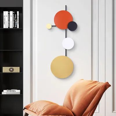 Modern Wall Accents, Accent Wall Decor, Wall Accents, Wall Art Wall Decor - Homary.com Curated Aesthetic, Hanging Metal Art, Round Wall Decor, Geometric Wall Decor, Minimalist Contemporary, Geometric Wall Art, Iron Art, Round Wall, Geometric Wall