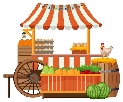 Fruit Store, Basket Drawing, Vector Photo, Flea Market, Royalty Free Images, Kids Playing, Premium Vector, Free Images, Graphic Resources