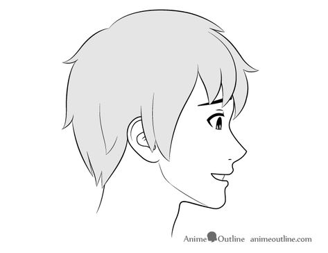 How to Draw Anime Male Facial Expressions Side View - AnimeOutline Side View Eyes Drawing Anime, Face Side View Drawing, Anime Side View, Side Face Drawing, Side View Of Face, Boy Hair Drawing, Face Sketches, Male Face Drawing, Side View Drawing