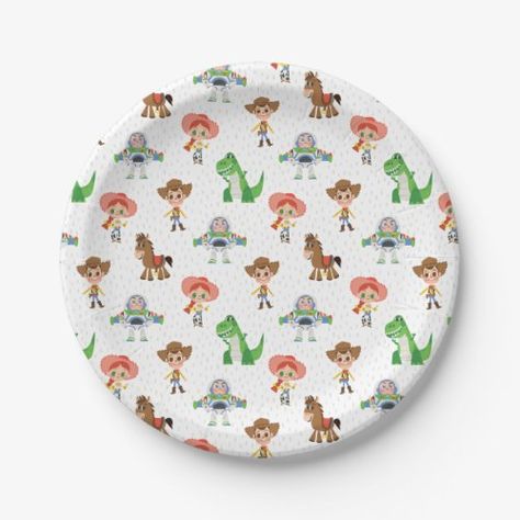 $1.95 | Toy Story Characters Pattern Baby Shower #toy story movie, character birthday, toy story, toy story baby shower, baby shower, disney baby shower, disney, jessie toy story, woody toy story, buzz lightyear Toy Story Pattern, Beyond Birthday, Toy Story Cupcakes, Toy Story Baby, Cow Baby Showers, Birthday Paper Plates, Disney Baby Shower, Toy Story Characters, 2nd Birthday Party Themes