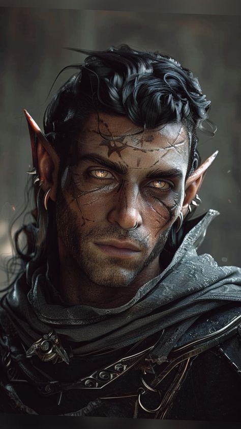 Fae Male Character Inspiration, Dnd Rogue Male, Dnd Character Portraits, Dnd Male Character, Dark Elf Male, Dnd Rogue, Dnd Elf, Elf Rogue, Dnd Elves