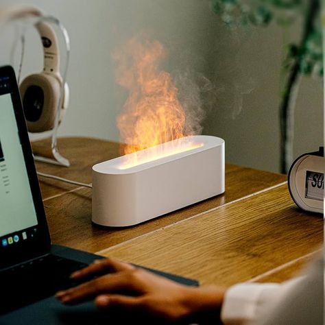 Fireplace Flame Diffuser by AlphaDesignLuxe, Aromatherapy Essential Oil Diffuser, 150ml Cool Mist Ultrasonic Humidifier. (White) : Amazon.ca: Health & Personal Care Mist Humidifier, Dream Living Room, Cool Mist Humidifier, Air Humidifier, Dream Living, Aromatherapy Oils, Aromatherapy Diffusers, Aroma Diffuser, Essential Oils Aromatherapy