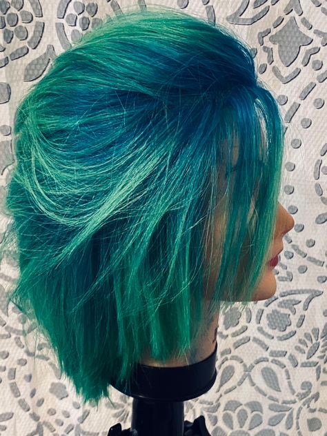 Fantasy Color Melt (Shadow Root Voo-Doo Blue)(Electric Lizard Ends) #manicpanic Blue Hair With Shadow Root, Purple Roots Blue Hair, Teal Hair Shadow Root, Teal Hair Dark Roots, Green Roots Purple Hair, Pink Purple Blue Green Hair, Shadow Roots Hair, Dark Teal Hair, Blue Purple Hair