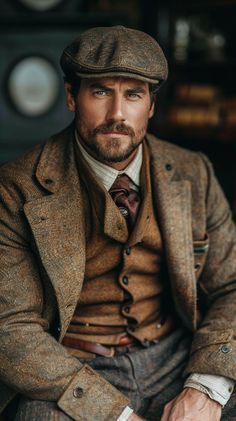 Dark Characters, Masculine Outfits, 1920s Mens Fashion, Older Mens Fashion, Country Gentleman, Mode Steampunk, Dapper Mens Fashion, British Style Men, Unique Clothes