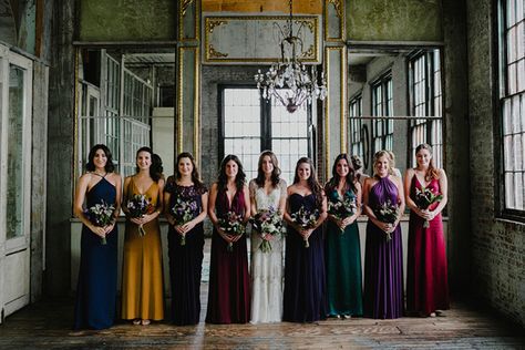 Jewel Tone Wedding Theme, Jewel Tone Bridesmaid, Fall Wedding Bridesmaids, Fall Bridesmaids, Fall Bridesmaid Dresses, Jewel Tone Wedding, Mismatched Bridesmaids, Mismatched Bridesmaid Dresses, Elegant Bridesmaid Dresses