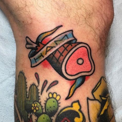 Hot Stuff Tattoo on Instagram: “Ham @jon.sanford  #hotstufftattoo #ham #westasheville #ashevilletattoo #traditionaltattoo” Ham Tattoo, Hot Stuff Tattoo, Christmas Flash, Rock Tattoo, Tattoo Inspo, Tattoo On, Future Tattoos, Tattoos And Piercings, Jesus Fish Tattoo