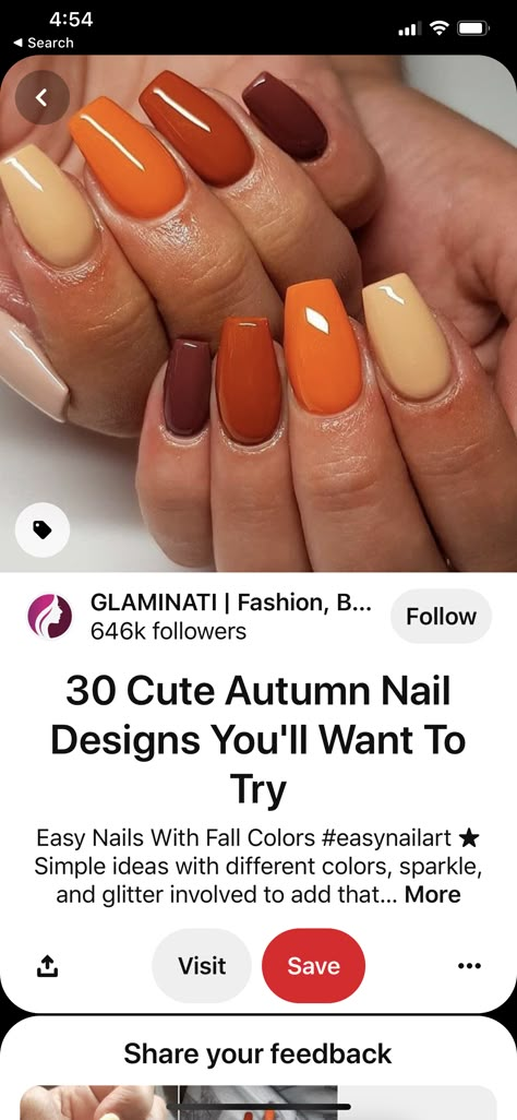 Nail September Colors, Fall Nails Browns And Oranges, Gel October Nails, Demure Halloween Nails, Gel Nails August 2023, October Nails Solid Color, Going Into Fall Nails, Gel Overlay Nails Design Fall, Cute Simple Thanksgiving Nails