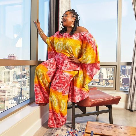 Trendy Plus Size Dresses, Poncho Blouse, Summer Dressing, Fabulous Clothes, Plus Size Designers, Blouse Pants, Ashley Stewart, Instagram Summer, Palm Print