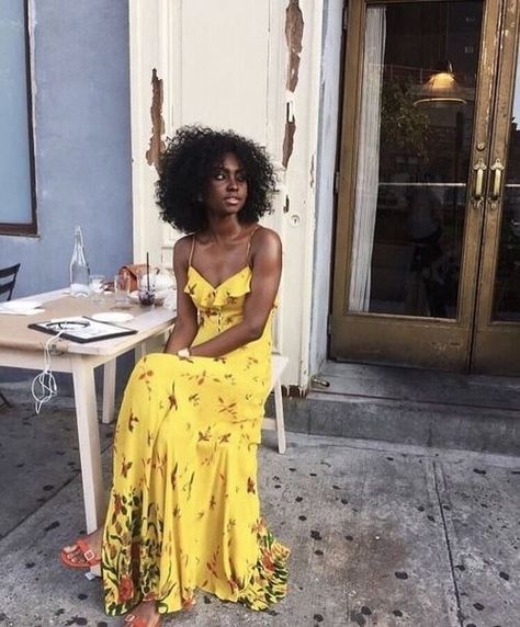 TAKE EVERY CHANCE Mellow Yellow, Brown Skin, Vacation Outfits, Black Is Beautiful, Outfits Casuales, Yellow Dress, Black Beauty, Summer Looks, Summer Time