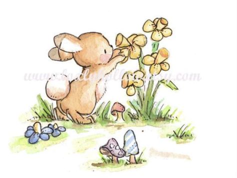 Smarter Shopping, Better Living! Aliexpress.com Smelling Flowers, Garden Drawing, Animal Education, Scrapbooking Photo, A Bunny, Cute Little Drawings, Childrens Illustrations, Album Photo, 그림 그리기