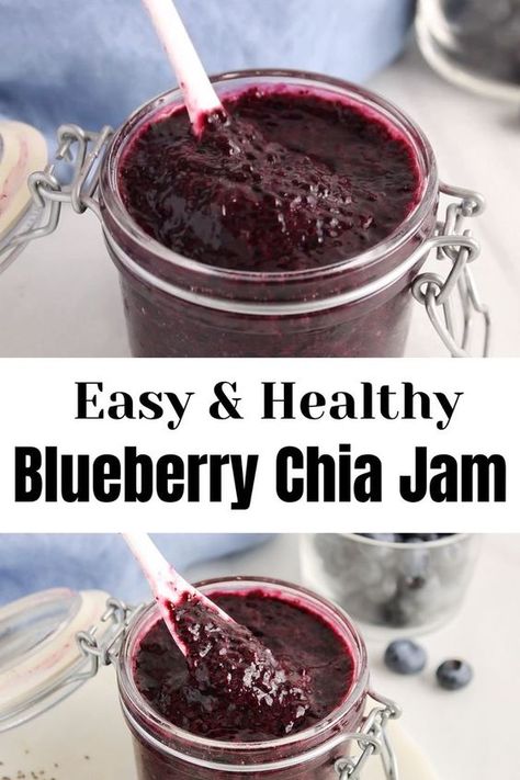 Chia Jam Recipe Healthy, Yogurt And Chia Seeds Recipe, Recipes With Chia Seeds, Blueberry Chia Seed Jam, Blueberry Chia Jam, Chia Seed Jam Recipe, Chia Jam Recipe, Chia Pudding Recipes Healthy, Chia Seed Jam