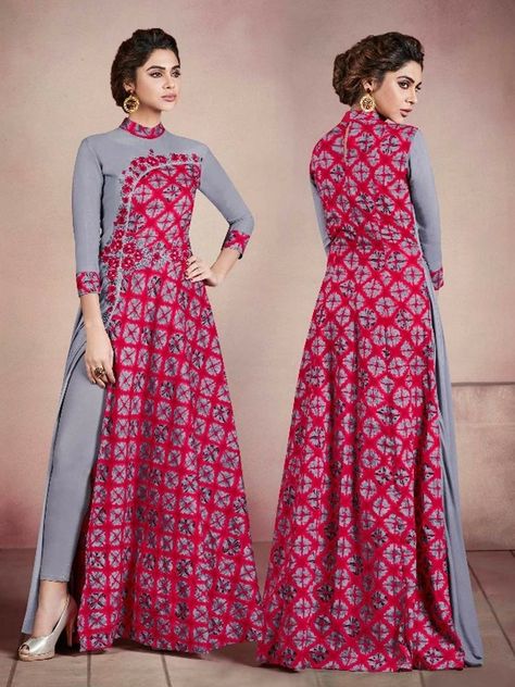 Batik Kombinasi, Designer Kurti Patterns, Long Kurti Designs, Long Dress Design, Girls Frock Design, Batik Fashion, Indian Gowns Dresses, Muslim Fashion Dress, Dresses Indian