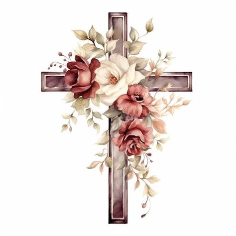 Crosses With Flowers, Cross With Flowers, Cross Photo, Recuerdos Primera Comunion Ideas, Cross Clipart, Cross Pictures, Home Wooden Signs, Cross Tattoo Designs, Old Rugged Cross