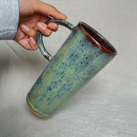 I like the long tall mug idea. Tall Ceramic Mug, Tall Mug, Pottery Cups, Clay Ceramics, Pottery Mugs, Ceramic Mug, Coffee Mugs, Mug, Ceramics