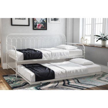 Metal Daybed With Trundle, Daybed Sets, Trundle Mattress, Twin Daybed With Trundle, Metal Daybed, Twin Mattress Size, Daybed With Trundle, Trundle Bed, Guest Bed