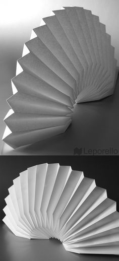 I would like to recreate this into packaging, possibly into a full circle... Origami Architecture, Paper Structure, Origami Lamp, Paper Architecture, Origami And Kirigami, Paper Engineering, Folding Origami, Paper Pop, Origami Paper Art