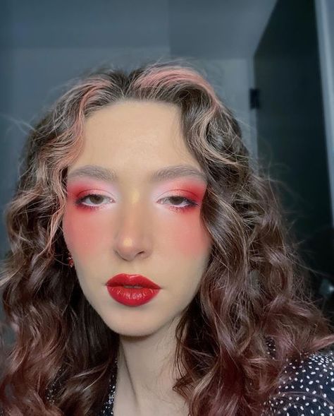 Violet Eyeshadow, Persona 5 Royal, Funky Makeup, Red Eye Makeup, Makeup Nails Art, Red Lip Makeup, Valentines Day Makeup, Ethereal Makeup, Red Makeup