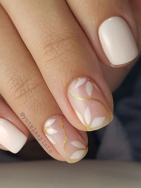 Simple Gel Nails, Cute Gel Nails, Bride Nails, Neutral Nails, Nail Art Ideas, Fabulous Nails, Floral Nails, Fancy Nails, Chic Nails