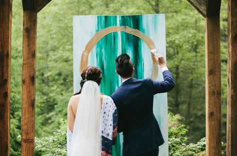 painting ceremony Wedding Ceremony Unity Painting, Unity Painting, Wedding Unity Ceremony, Unity Ceremony Ideas, Unity Ideas, Artsy Wedding, Unity Candle Ceremony, Sand Ceremony Set, Wedding Ceremony Unity