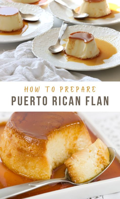 Vanilla Flan Recipe, Puerto Rican Dessert, Puerto Rican Flan, How To Make Flan, Vanilla Flan, Flan Recipe Easy, Puerto Rico Food, Boricua Recipes, Flan Recipe