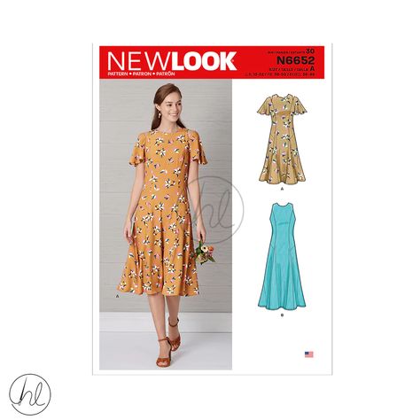 New Look Patterns, New Look Dresses, Flared Skirts, Look Office, Summer Dress Patterns, Make Your Own Dress, Miss Dress, Woven Fabrics, Flared Dress