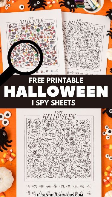 Free Printable Halloween I Spy Sheets - fun I spy Halloween game for kids! Halloween Free Printables, Halloween Bingo Free, I Spy Halloween, Spy Halloween, I Spy Printable, Bricolage Halloween, Free Printable Halloween, Halloween Scavenger Hunt, Halloween Worksheets