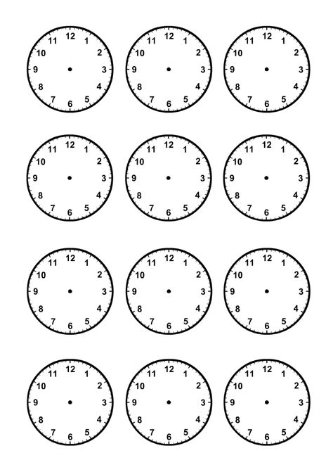 Blank Clock, Ready For First Grade, Clock Worksheets, Telling Time Activities, Life Skills Class, Shape Activities Preschool, Telling Time Worksheets, 2nd Grade Math Worksheets, Time Worksheets