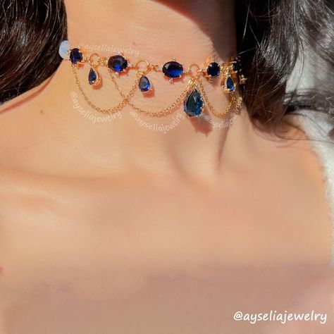 Fanciful Fairycore Jewelry 🧚 on Instagram: "Indira Necklace 💙✨👑 Regal beauty of deep sapphire hues 💙 Special thanks to @ashlee_nelson05 for the beautiful name! 💙 . . . . #fairycoreaesthetic #fairycorefashion #fairycorejewelry #fairyaesthetic #fairymagic #fairyvibes #dreamyvibes #fairyforest #fairycosplay #fairytalefashion #cottagecoreaesthetics #cottagecorejewelry #beadedjewelry #cottagecorefashion #oldmoney #bridgerton #bridgertonvibe #bridgertonjewelry #gemstonenecklaces #magicjewelry #sparklejewelry #magicaljewelry #crystalnecklace #aestheticlover #fairycorenecklace #beadednecklaces #angelcoreaesthetic #princessvibes #necklaceaddict #fairystyle" Bridgerton Necklace, Regal Jewelry, Bridgerton Jewelry, Autumn Court, Cottage Core Jewelry, Fairycore Jewelry, Fairycore Fashion, Fairy Stuff, Beautiful Name