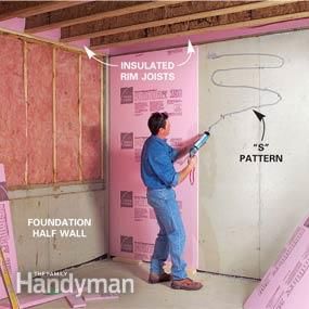 How to Finish a Basement: Framing and Insulating | The Family Handyman What To Do With Concrete Basement Walls, How To Finish Basement Walls, How To Frame A Wall On Concrete, Easy Basement Walls, Diy Basement Finishing On A Budget, Diy Basement Walls Cheap Budget, Basement Wall Storage Ideas, How To Level Basement Floor, Frame Basement Walls