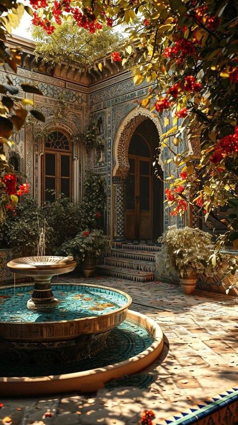 Spanish Home Decor, Persian Architecture, Indian Architecture, Spanish House, Courtyard House, Dream House Interior, Humble Abode, Islamic Architecture, House Goals