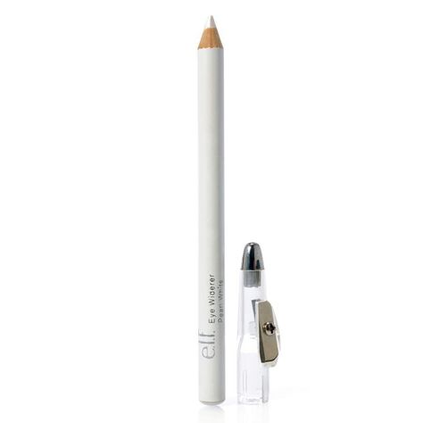 e.l.f. Widening eyeliner, pearl white Elf Eyeliner, White Eye Pencil, White Eyeliner Pencil, Lip Pencil Colors, Eyeliner For Beginners, White Liners, White Makeup, White Eyeliner, Elf Cosmetics