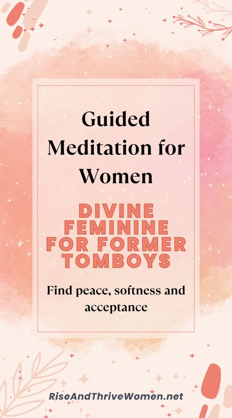 If you were a tomboy like me, for whom feminine attributes were somewhat connected to shame - let's get rid of this nasty emotion for good. Meditatation for beginners is how to become more confident and more in your feminine energy :) Join me! How To Find Your Divine Feminine, Divine Feminine Meditation, How To Tap Into Divine Feminine Energy, Embodying Divine Feminine, How To Start Meditating, Guided Meditation For Self Love, Emotional Regulation, Feminine Energy, Self Confidence