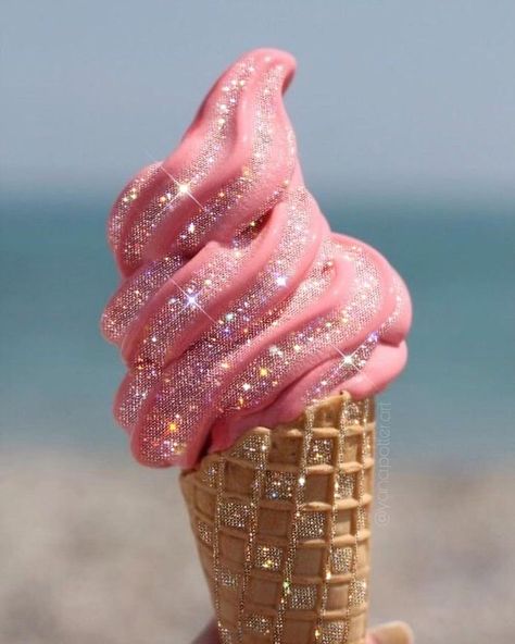 Summer sparkle | Pink ice cream | Beach day Glitter Photography, Tout Rose, Boujee Aesthetic, Potter Art, Cream Aesthetic, Glitter Art, Pink Vibes, Photo Wall Collage, Collage Artists